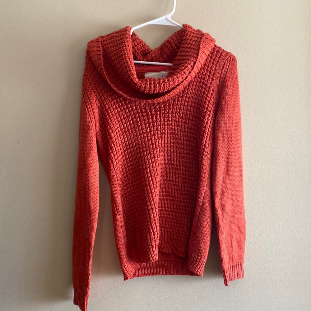 Angel of the North cowl neck knit sweater L